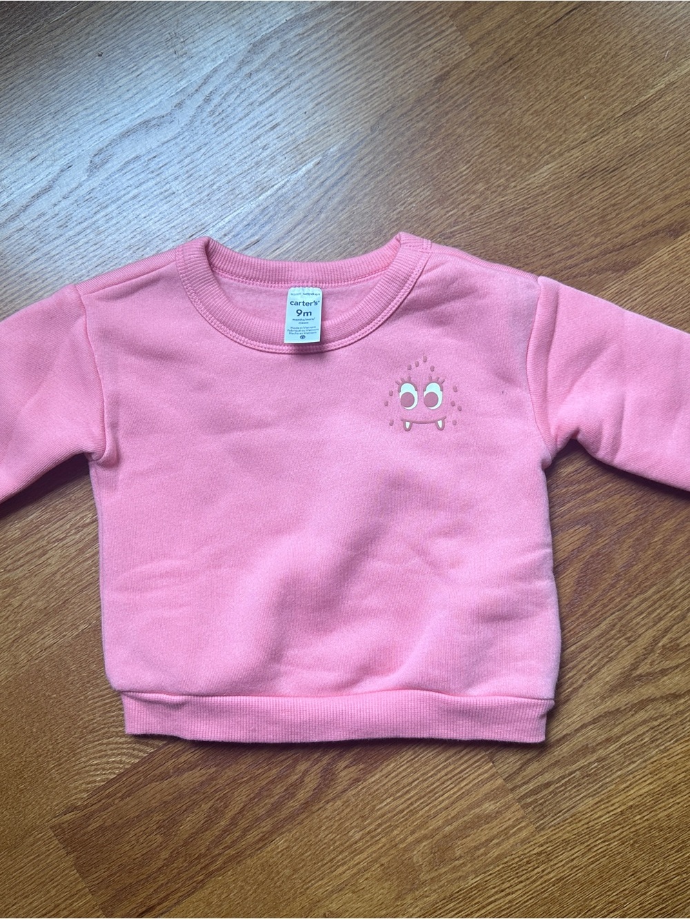 Carter's Pink Crewneck Sweatshirt with Playful Monster